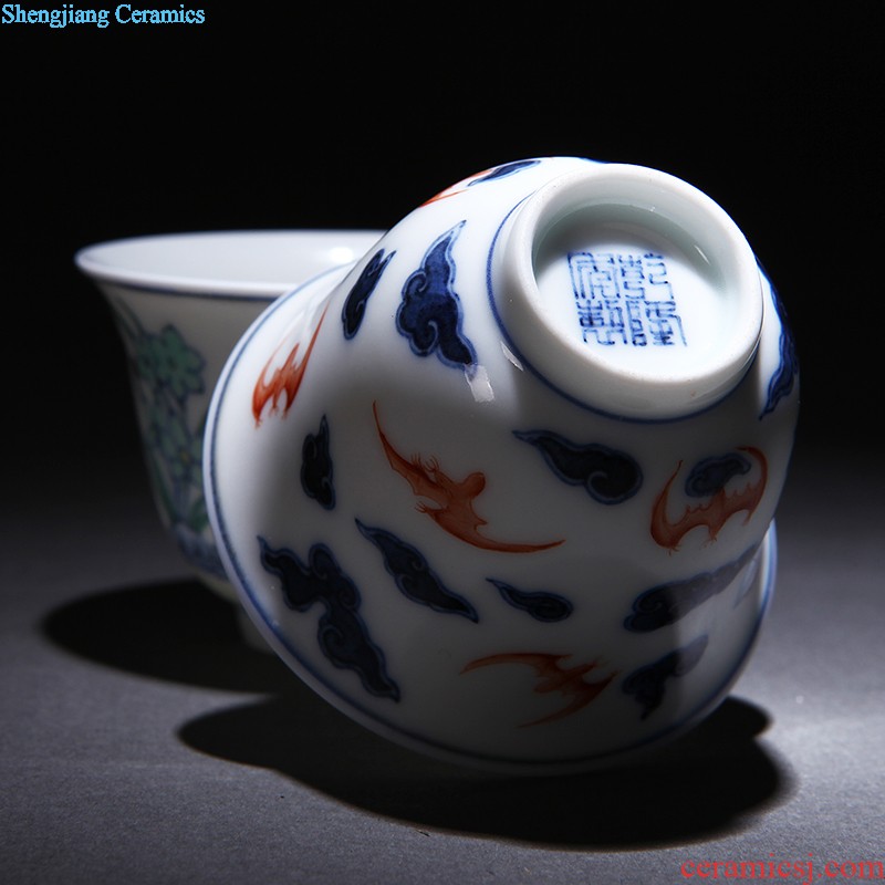 【 】 nine domain to love life of a cup of bone porcelain cup couples Jingdezhen famous trademark