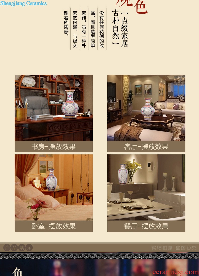 Jingdezhen blue and white flower vase household ceramics and exquisite flower arrangement sitting room adornment rich ancient frame the study furnishing articles