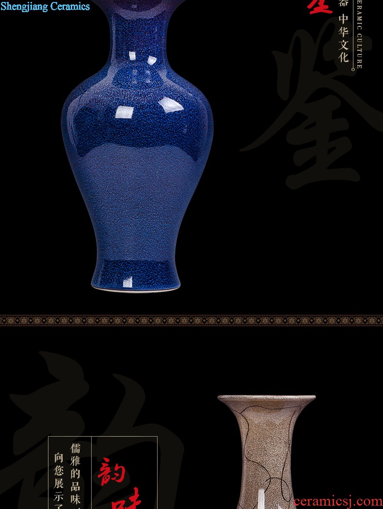 Archaize of jingdezhen ceramics kiln on crack green glaze vase home sitting room adornment furnishing articles of handicraft