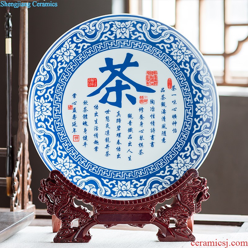 Jingdezhen ceramics furnishing articles act the role ofing is tasted household decoration of Chinese style decoration plate sitting room porch ark TV ark