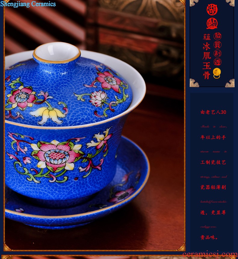 Jingdezhen high-grade ceramic 28 Chinese blue and white porcelain head glair bone porcelain tableware suit dish basin suit