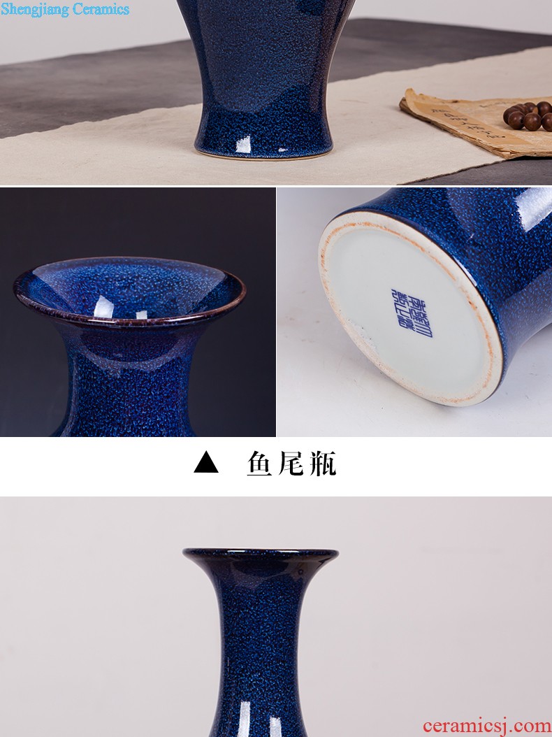 Archaize of jingdezhen ceramics kiln on crack green glaze vase home sitting room adornment furnishing articles of handicraft