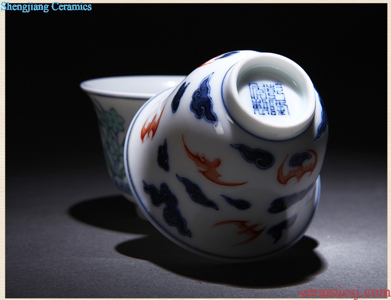 【 】 nine domain to love life of a cup of bone porcelain cup couples Jingdezhen famous trademark