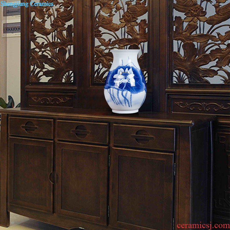 Jingdezhen ceramics hand-painted Chinese famille rose porcelain vase furnishing articles of handicraft wine porch sitting room adornment