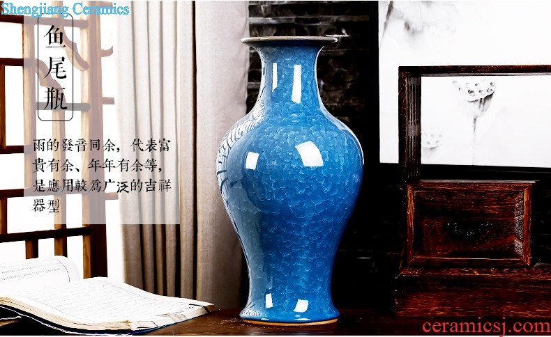 Jingdezhen ceramics archaize shadow celadon vase modern living room home handicraft furnishing articles Beauty bottle