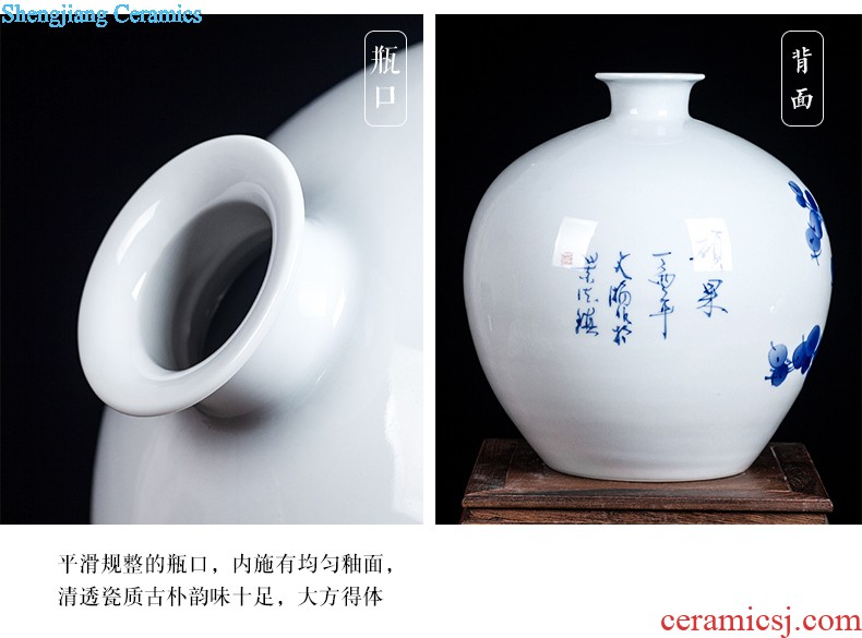 Jingdezhen ceramics antique vase manual sculpture shadow green rich ancient frame wine sitting room adornment home furnishing articles