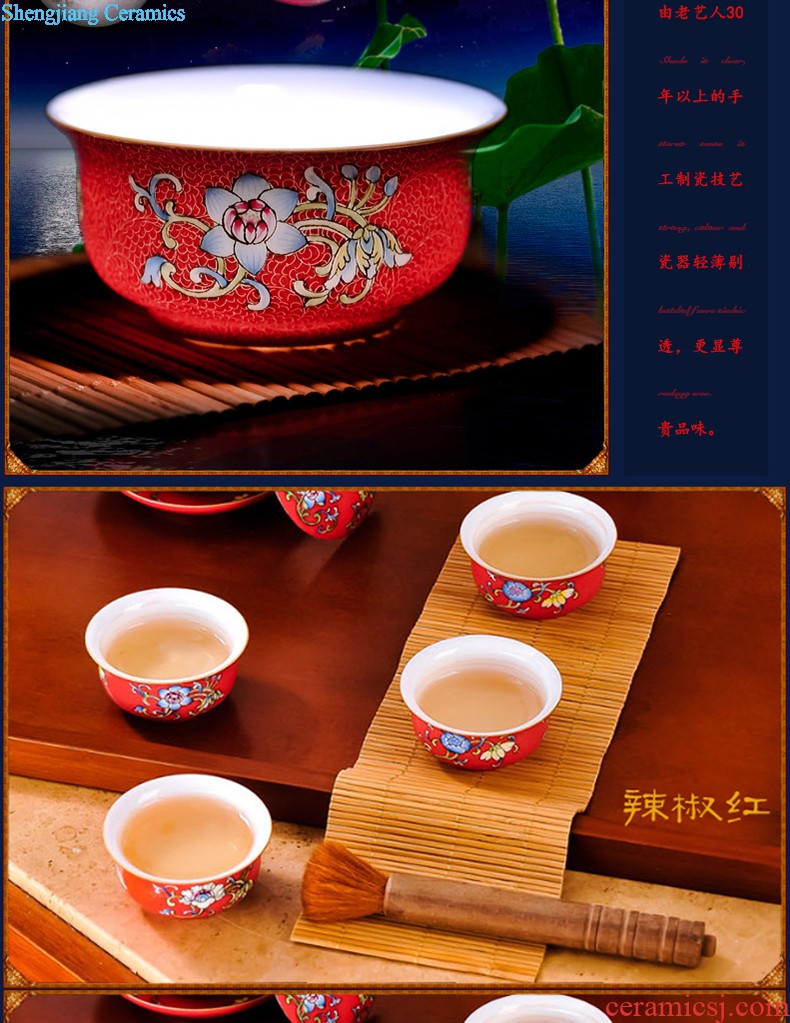 Hand draw archaize ceramic tea cup sample tea cup ice plum cup ceramic tea set kung fu tea cups