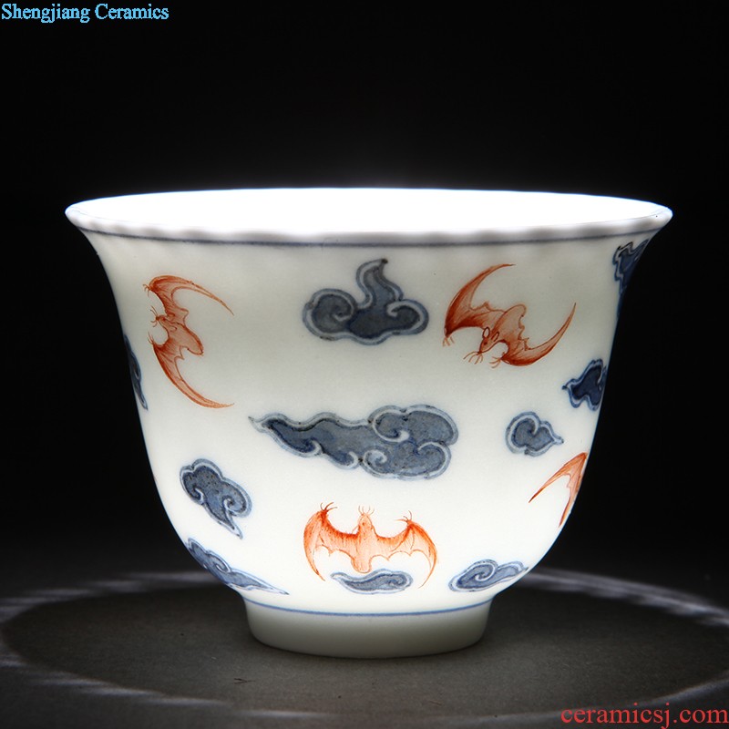 【 】 nine domain to love life of a cup of bone porcelain cup couples Jingdezhen famous trademark