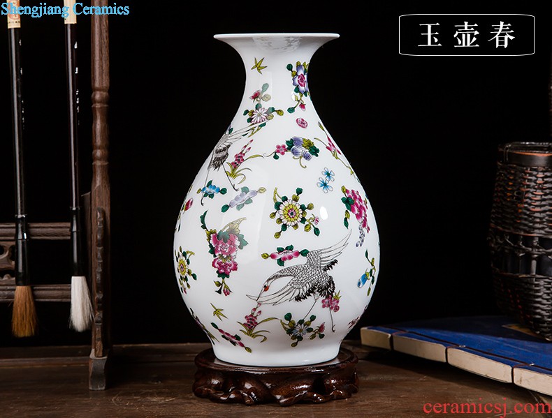 Porcelain of jingdezhen ceramics vase Chinese penjing large three-piece wine cabinet decoration plate of household decoration