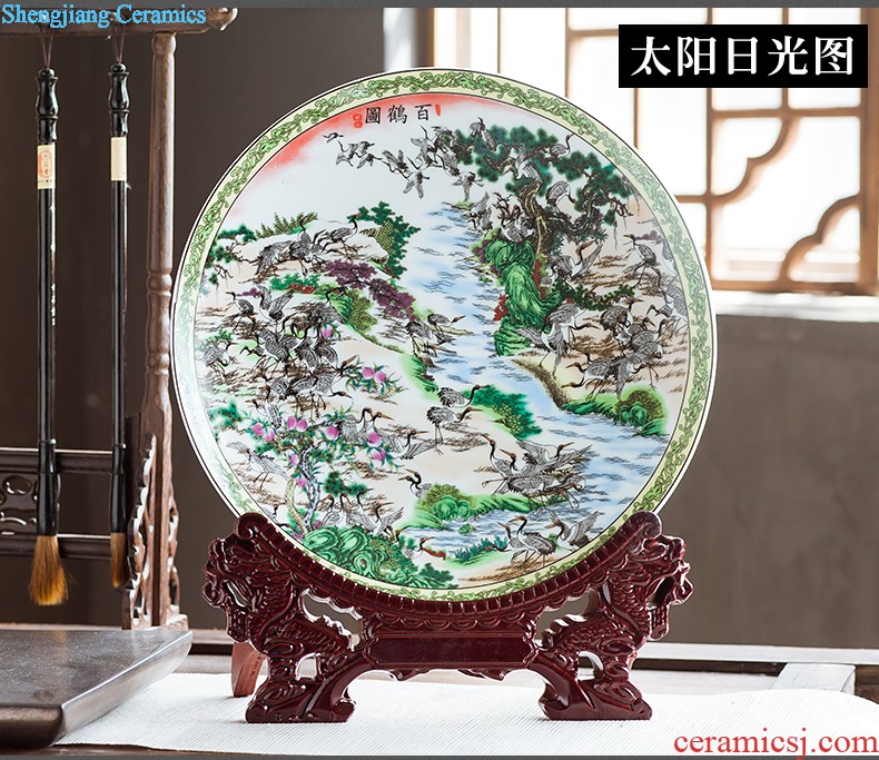 Jingdezhen ceramics panda decorative plates Faceplate hang dish of modern home decoration decoration