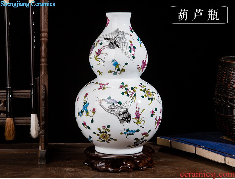 Porcelain of jingdezhen ceramics vase Chinese penjing large three-piece wine cabinet decoration plate of household decoration