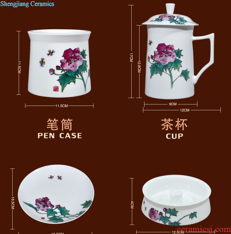 Jingdezhen porcelain youligong shochiku mei tureen large ceramic cups kung fu tea set three bowl