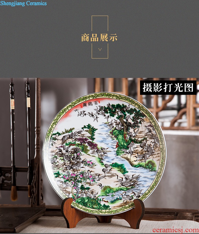 Jingdezhen ceramics panda decorative plates Faceplate hang dish of modern home decoration decoration