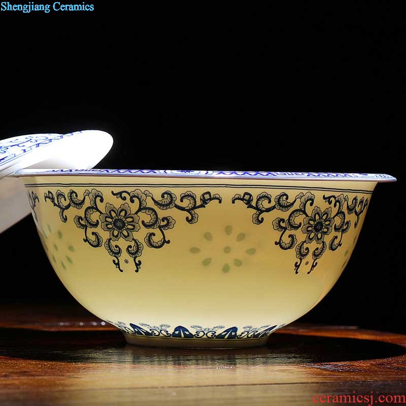 Blue and white porcelain high-end jingdezhen 56 head phnom penh ceramics tableware nine domain The western-style bone bowls disc suits
