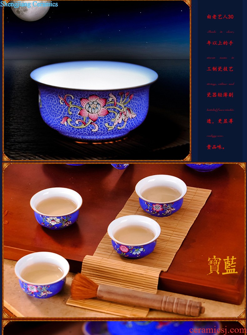 Hand draw archaize ceramic tea cup sample tea cup ice plum cup ceramic tea set kung fu tea cups