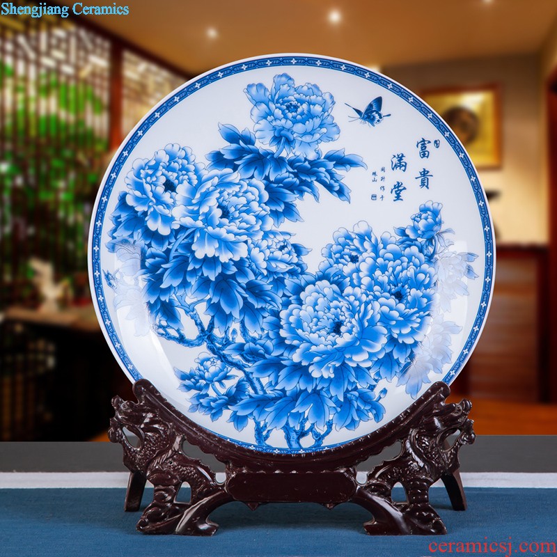 Jingdezhen ceramics with cover barrel ricer box m tea pot snack containers porcelain porcelain jar insect-resistant moistureproof 10 jins