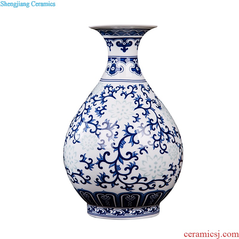 Jingdezhen ceramics vase Chinese penjing flower arranging, small white porcelain wine crafts home decoration