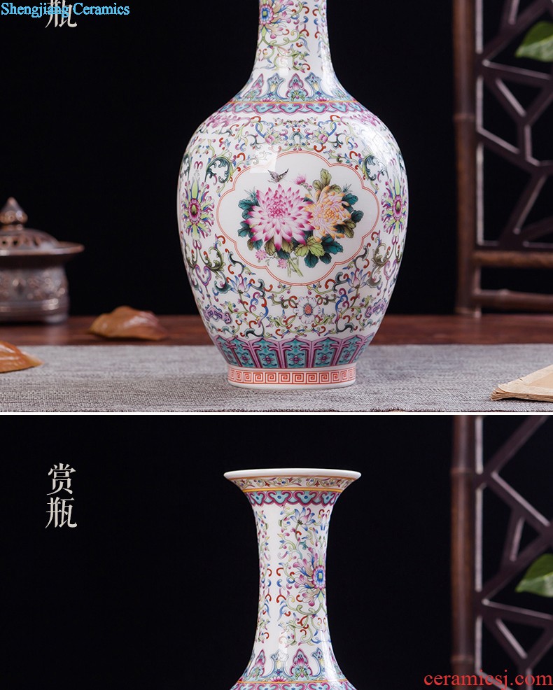 Jingdezhen ceramics vases, flower arranging three-piece suit Chinese place to live in the sitting room TV ark adornment small handicraft