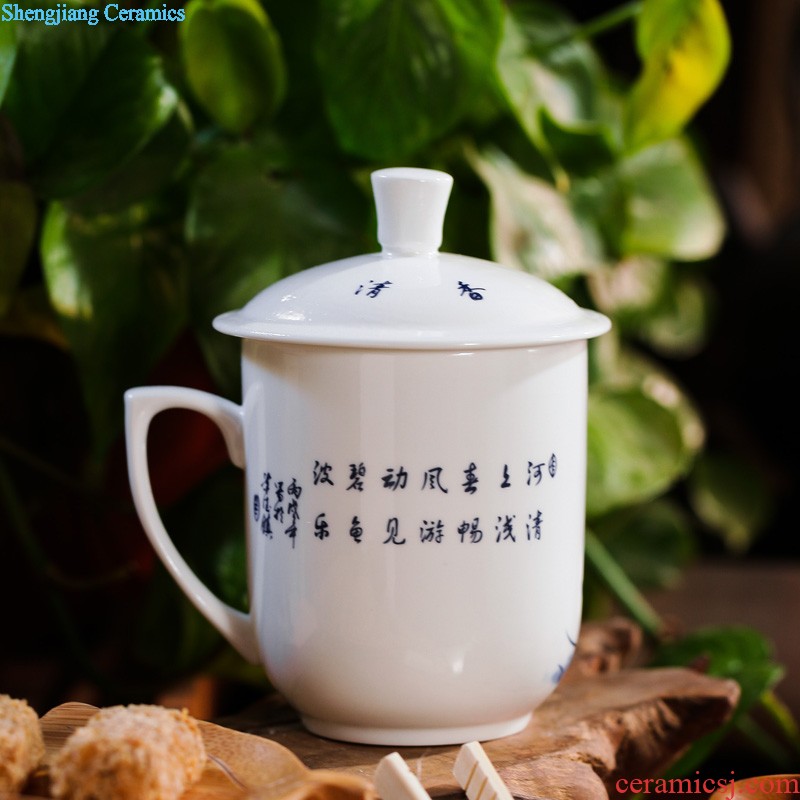 Longquan celadon shadow justice cup of jingdezhen ceramic tea set porcelain of a complete set of manual kung fu tea cups