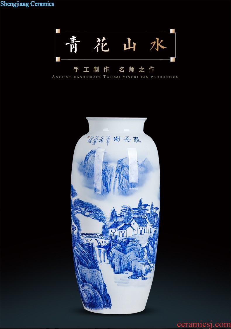 Jingdezhen blue and white porcelain vase bound branch lotus ceramics from pomegranate bottles of modern home decoration handicraft furnishing articles