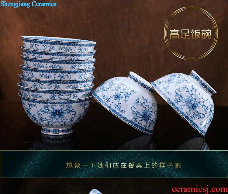 Queshan hall jingdezhen ceramics household gifts high-grade set tableware bone bowls phnom penh dish suits the dishes scoop