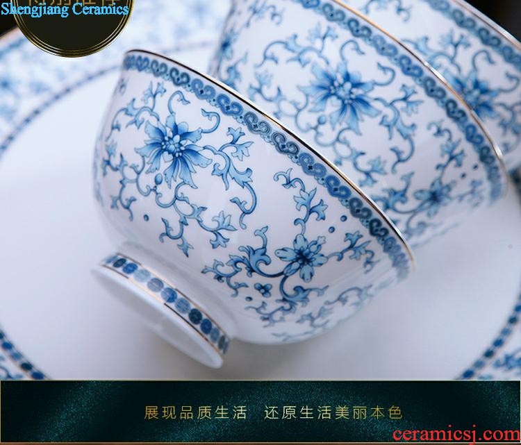 Queshan hall jingdezhen ceramics household gifts high-grade set tableware bone bowls phnom penh dish suits the dishes scoop