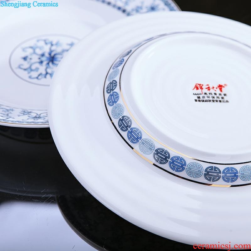 Queshan hall jingdezhen ceramics household gifts high-grade set tableware bone bowls phnom penh dish suits the dishes scoop