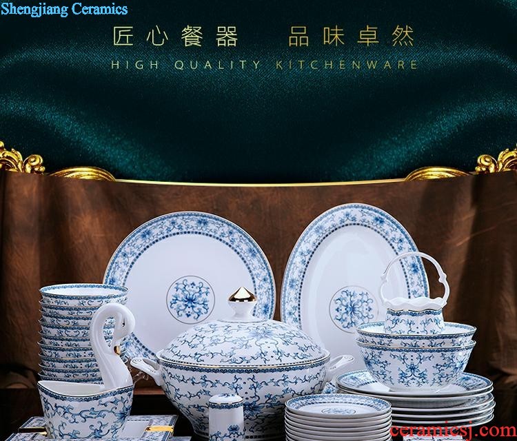 Queshan hall jingdezhen ceramics household gifts high-grade set tableware bone bowls phnom penh dish suits the dishes scoop