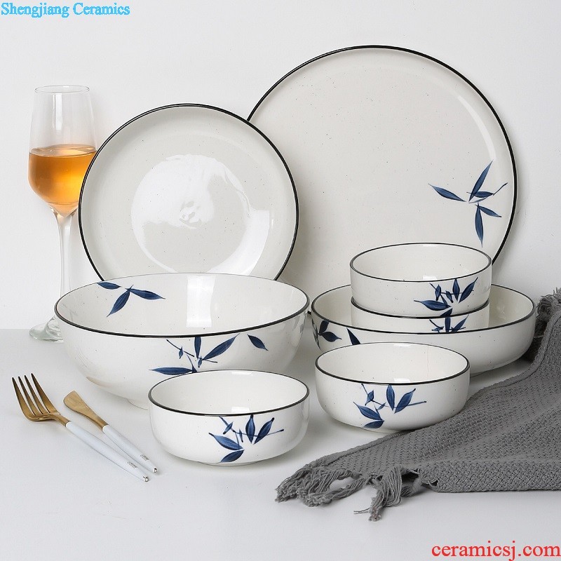 One Chinese style phnom penh food tableware suit composite ceramic creative household food dish plate dinner plate flat