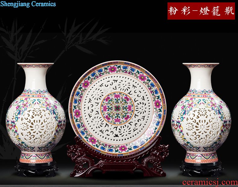 Blue and white porcelain jingdezhen ceramics by hand throwing carve shadow wine porch home furnishing articles
