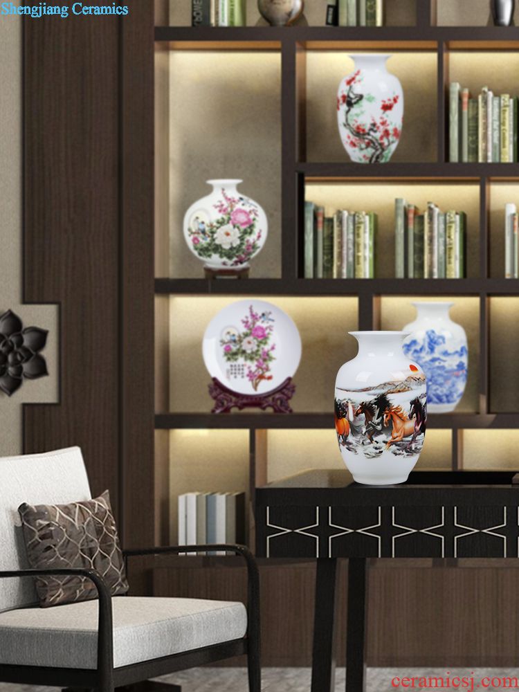 Jingdezhen ceramics archaize shadow celadon vase modern living room home handicraft furnishing articles Beauty bottle