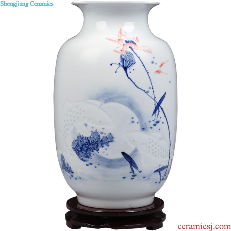 Jingdezhen ceramics vase furnishing articles hollow out modern classical porcelain sitting room ark crafts home decoration