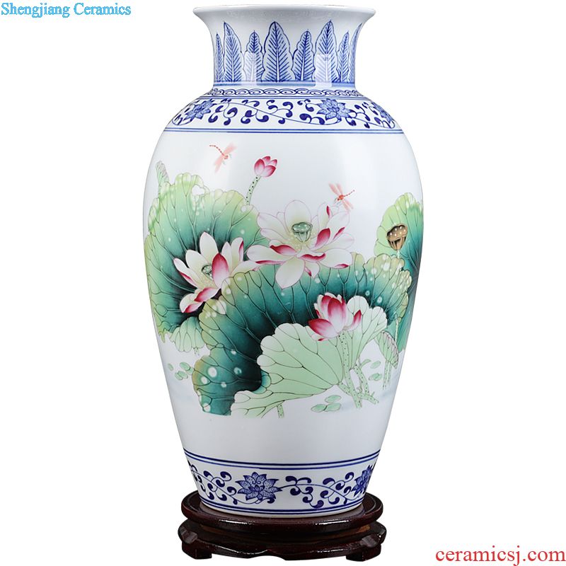 Jingdezhen ceramics powder wariety blue and white porcelain vase peony home sitting room adornment is placed crafts flower arrangement