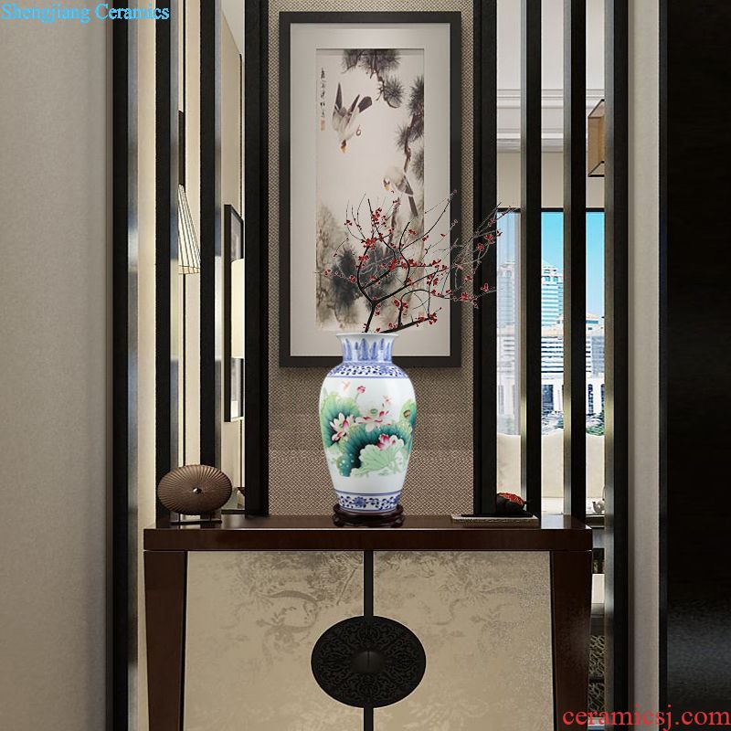 Jingdezhen ceramics powder wariety blue and white porcelain vase peony home sitting room adornment is placed crafts flower arrangement