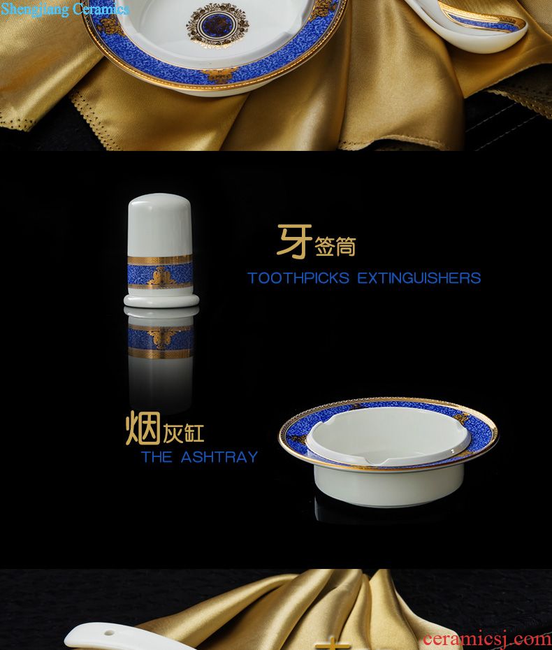 Glair jingdezhen ceramic nine domain 56 skull porcelain tableware suit Traditional blue and white porcelain dish dish suits