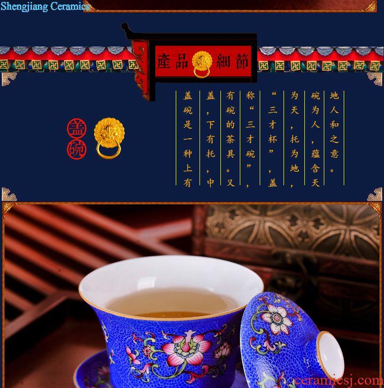 Archaize single sample tea cup cup cup of jingdezhen ceramic kung fu tea set hand-painted 12 cups of a complete set of god of cup