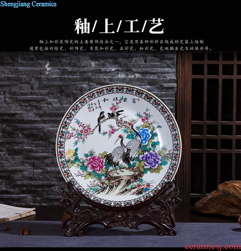 Jingdezhen ceramics vase furnishing articles chrysanthemum patterns flower arranging a three-piece TV ark adornment household decoration