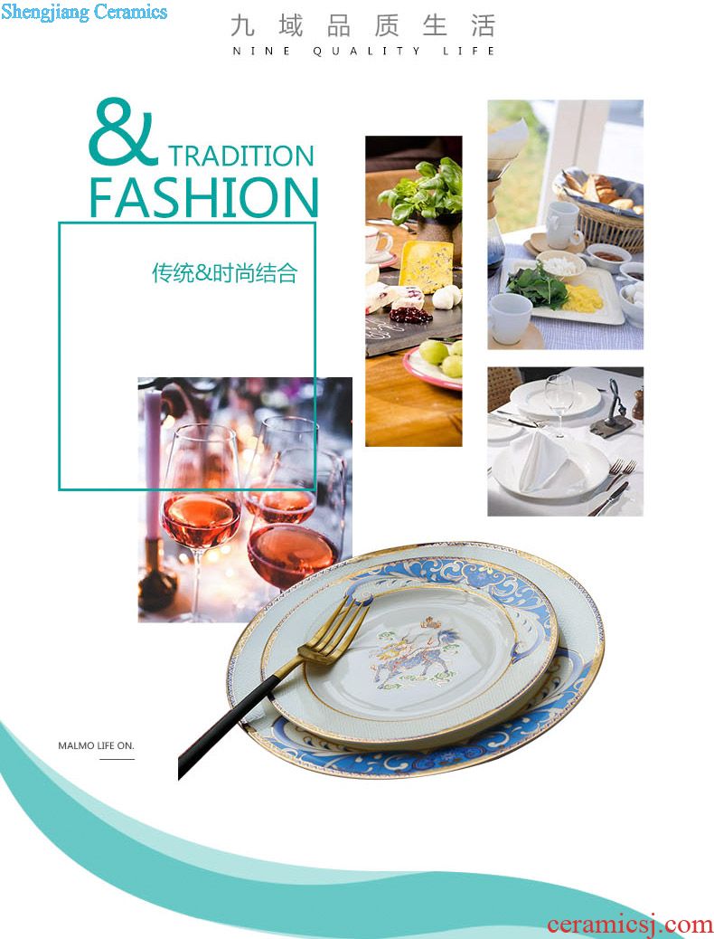 Home dishes high-class european-style ceramics tableware suit jingdezhen nine domain high-grade bone China tableware plate dish bowl