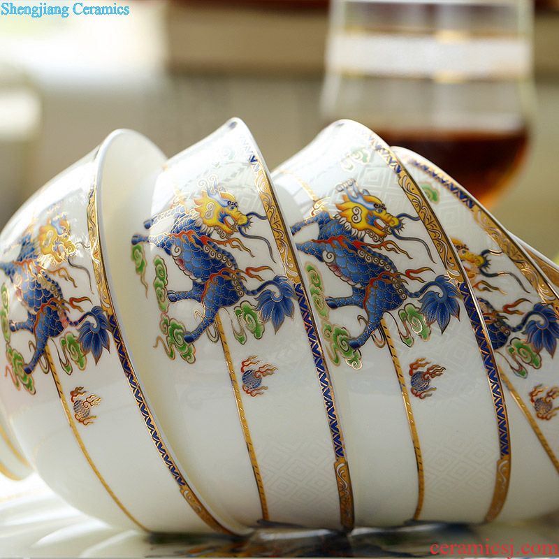 Home dishes high-class european-style ceramics tableware suit jingdezhen nine domain high-grade bone China tableware plate dish bowl