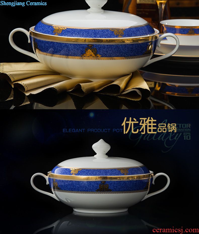 Glair jingdezhen ceramic nine domain 56 skull porcelain tableware suit Traditional blue and white porcelain dish dish suits