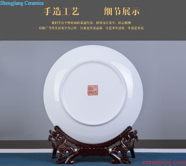 Jingdezhen ceramics furnishing articles home decorations hanging dish handicraft wine blue-and-white scented decorative plate