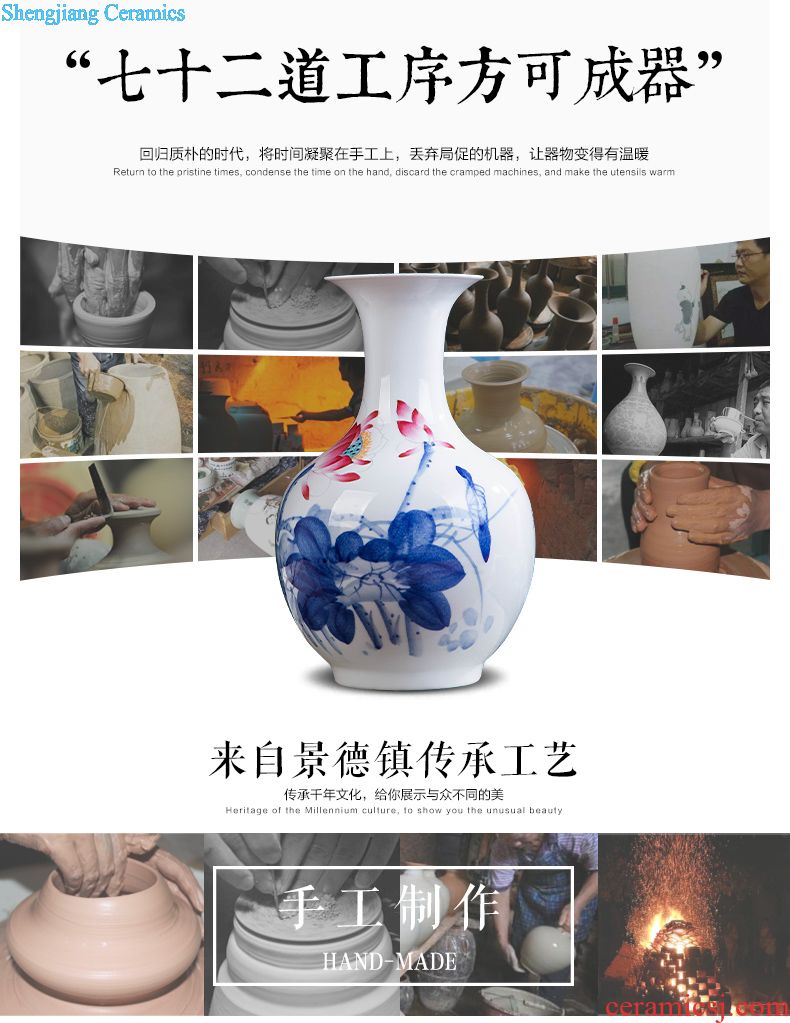 Jingdezhen ceramics hand-painted antique Chinese blue and white porcelain vase furnishing articles contracted household act the role ofing is tasted the sitting room of handicraft