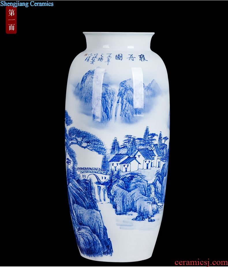 Archaize of jingdezhen ceramics kiln on crack green glaze vase home sitting room adornment furnishing articles of handicraft