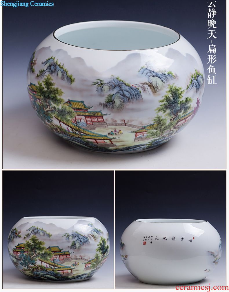 Flow of jingdezhen ceramics glaze vase three-piece suit of new Chinese style living room furnishing articles wine handicraft decorative household items