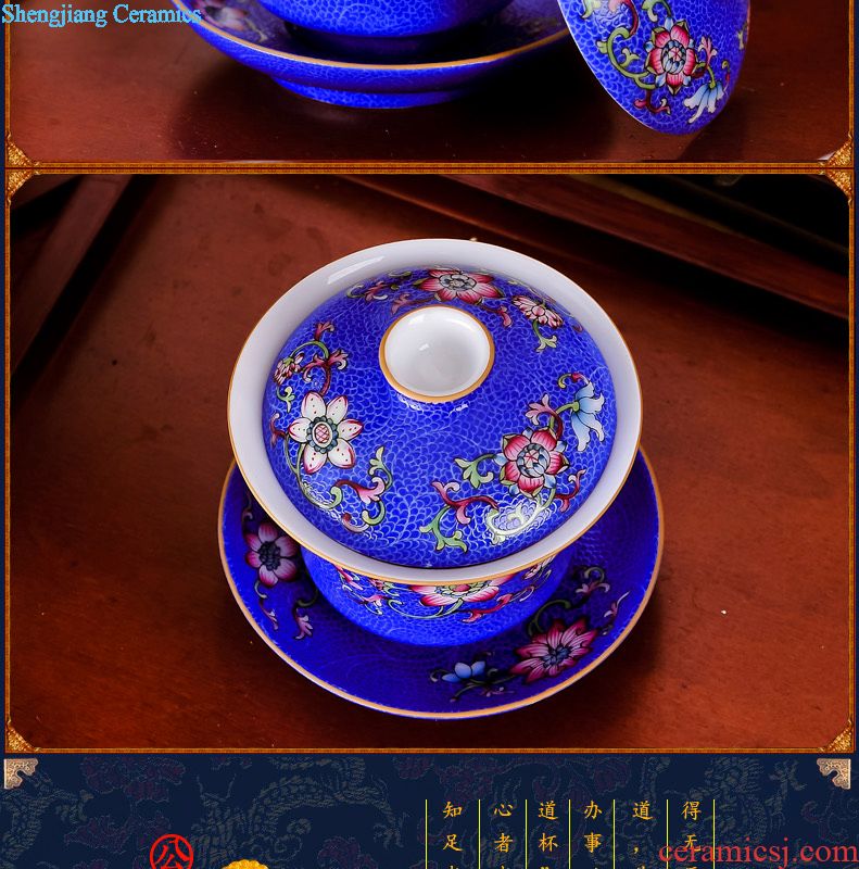Archaize single sample tea cup cup cup of jingdezhen ceramic kung fu tea set hand-painted 12 cups of a complete set of god of cup