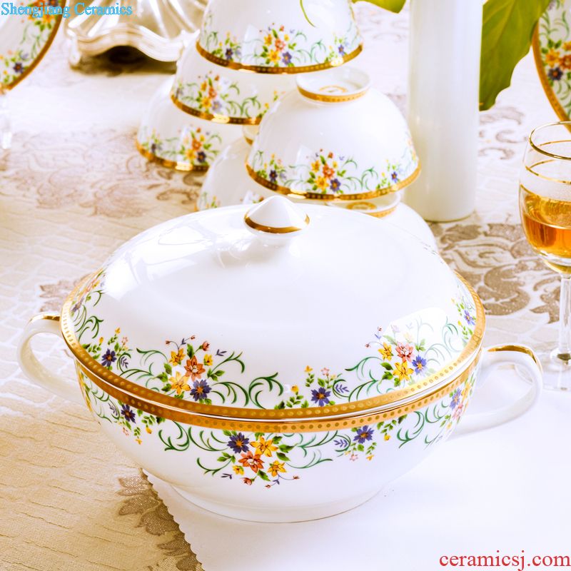 Blue and white youligong jingdezhen ceramic nine domain 8 head tea set Hand-painted under glaze teacup of a complete set of the teapot