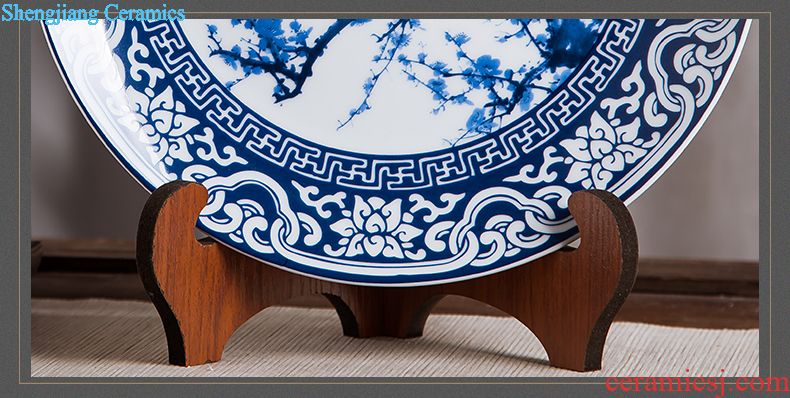 Jingdezhen ceramics furnishing articles home decorations hanging dish handicraft wine blue-and-white scented decorative plate