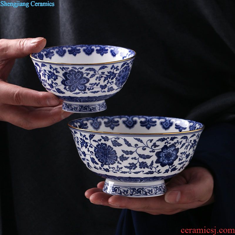 Jingdezhen ceramic tureen tea hand-painted steak spend three to make tea tureen tea cups large bowl