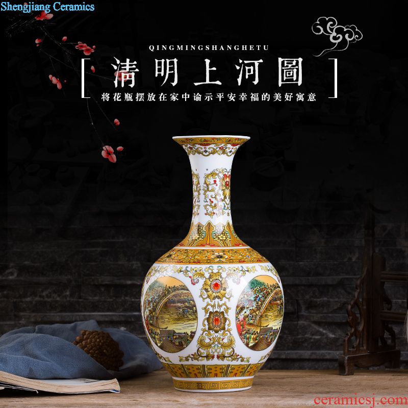 Jingdezhen ceramic vase landing pure white vase modern european-style villa hotel sitting room place large vases, flower arrangement