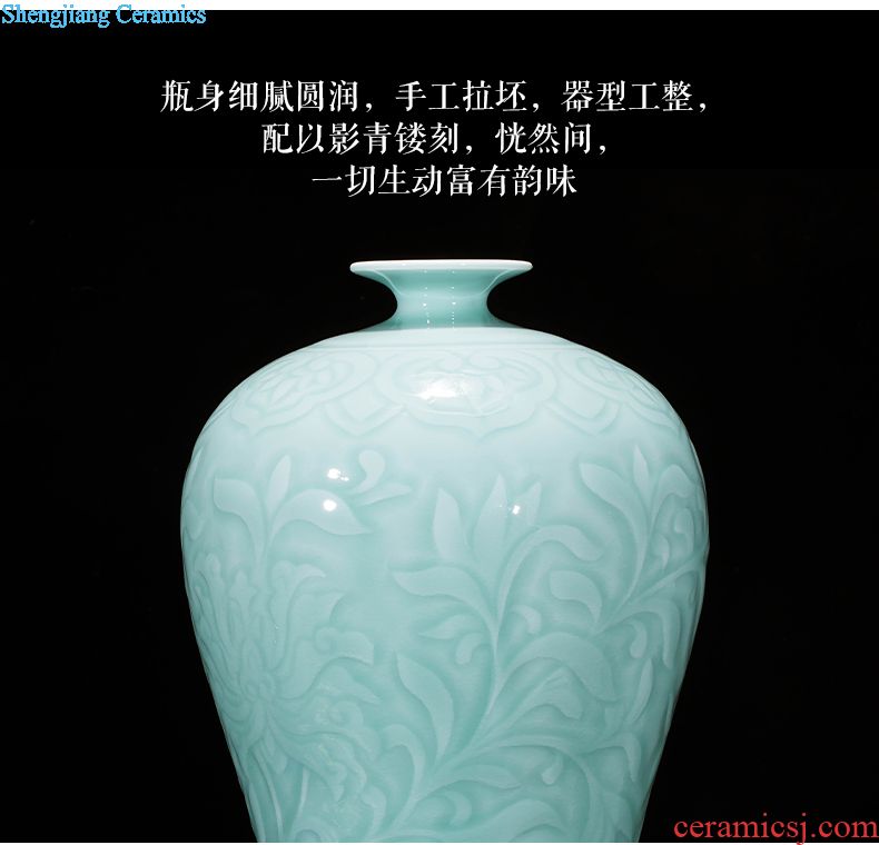 Jingdezhen ceramics by hand draw pastel XianGe qing ju storage caddy home sitting room adornment is placed
